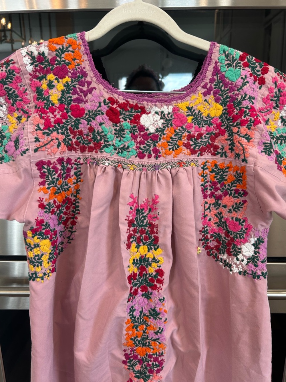 Mexican Hand-Embroidered San Antonio Oaxaca Midi Dress no size tag S? GUC - Picture 2 of 6